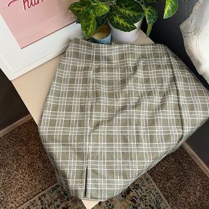 Olive Green Plaid Skirt